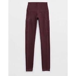 Aerie OFFLINE The Hugger Legging High Rise Plum Burgundy Heathered NEW - Size M